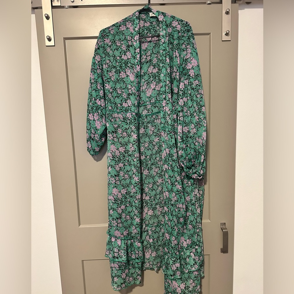 Much Ruchette Floral Ruffled Duster